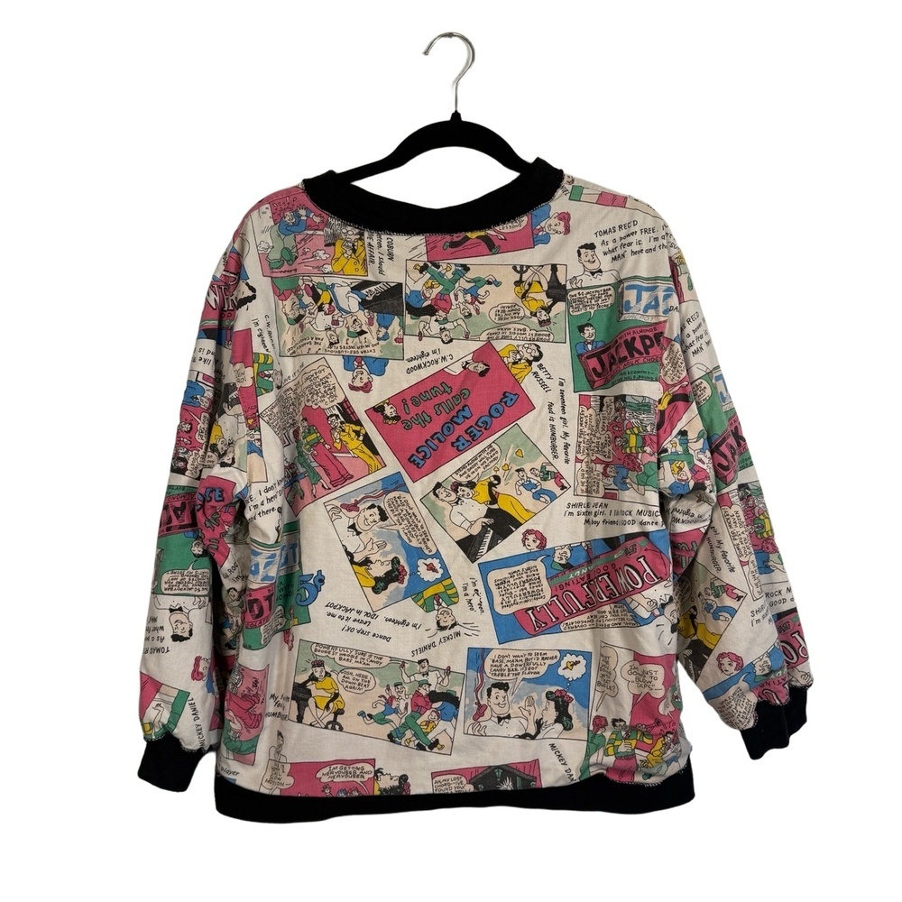 Vintage 1980s Sports Power Femme Reversible Sweatshirt Onesize Comic Strip